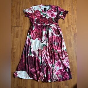 Floral Maxi Dress in Red and White